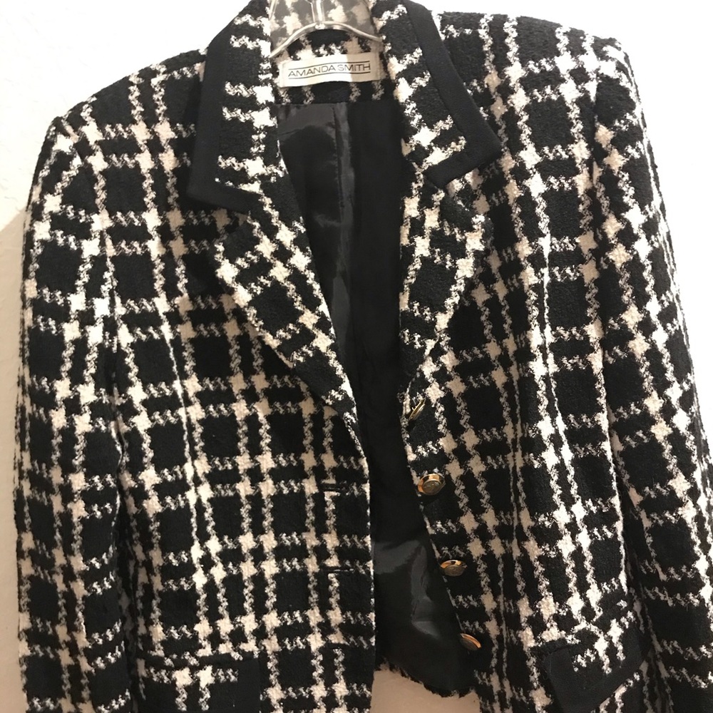 Black and white blazer